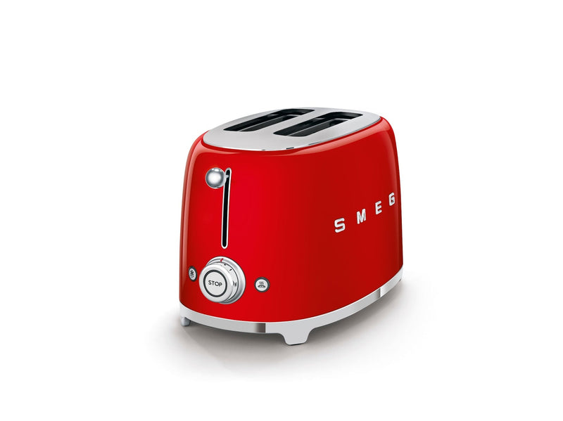 Smeg 50's Retro Style Wide Slot Pop Up Electric Toaster with 6 Settings, 2-Slice, Red Y8
