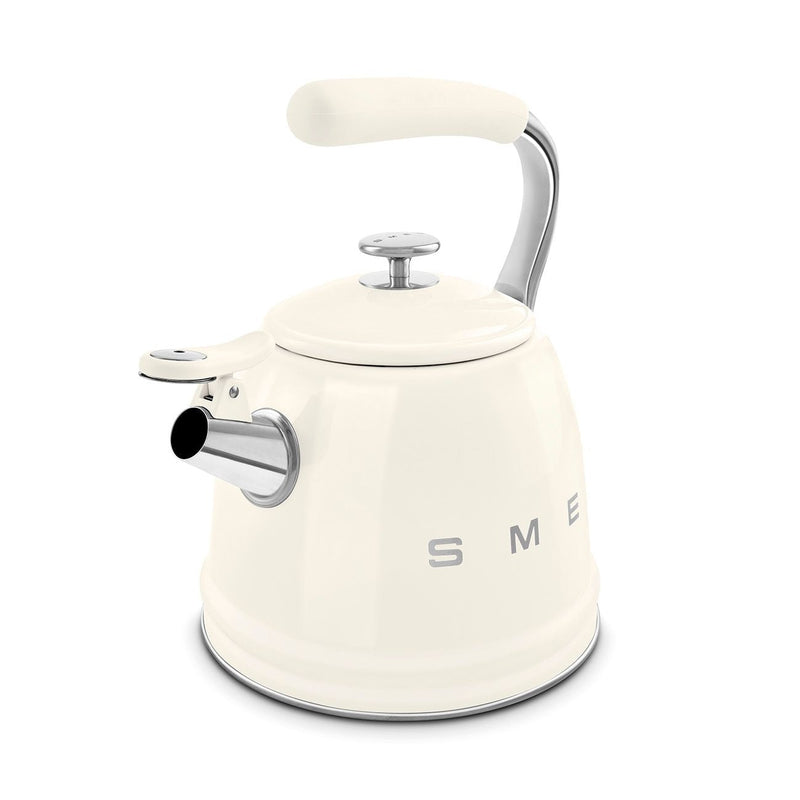 SMEG Traditional Stove Top Whistling Kettle, Cream, 2.3-L S5