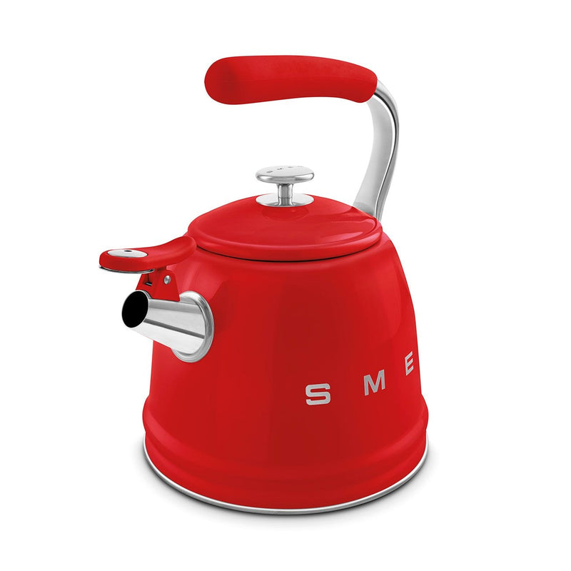 SMEG Traditional Stove Top Whistling Kettle, Red, 2.3-L V7