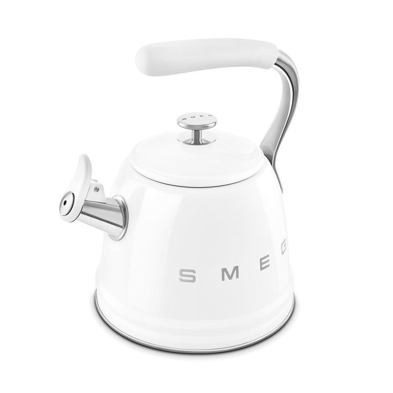 SMEG Traditional Stove Top Whistling Kettle, White, 2.3-L W1
