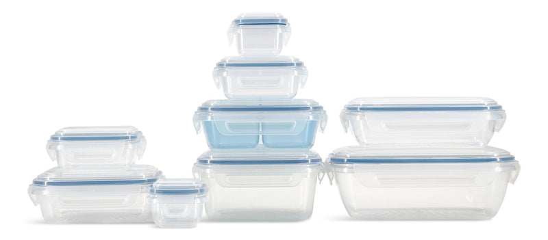 Snaplock Food Storage Container Set with Airtight & Leakproof Seal, Nestable, 9 Count W8