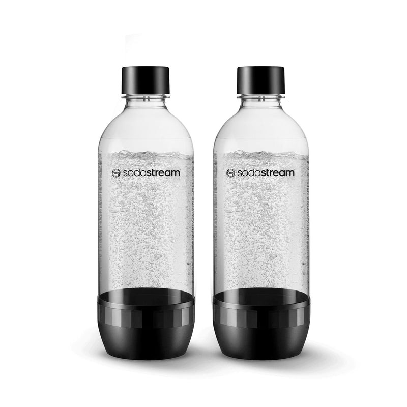 SodaStream Classic Carbonating Bottle, Dishwasher Safe, BPA Free, Black, 1-L, 2-pk Q9