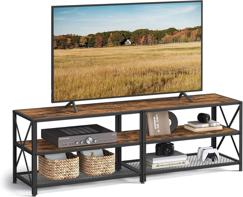Songmics Home 70-in 3-Tier Industrial Rustic Brown TV Stand U4