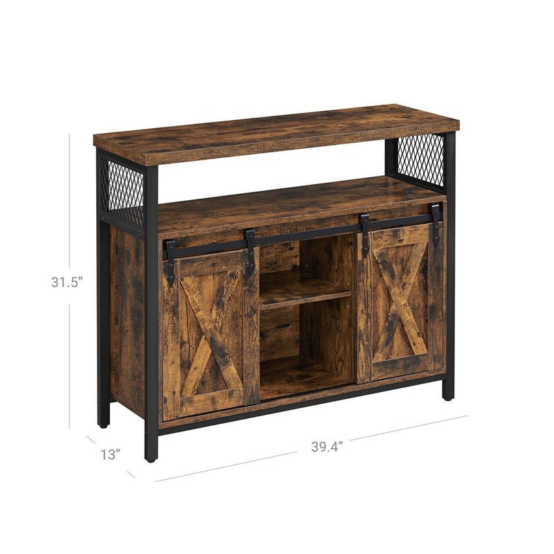 Songmics Home Brown Buff Sideboard Storage with Sliding Doors Z2