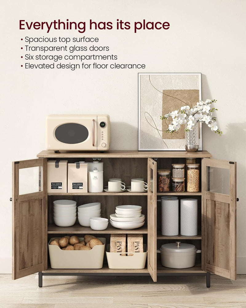 Songmics Home Industrial Camel Brown/Black Buffet Cabinet P0