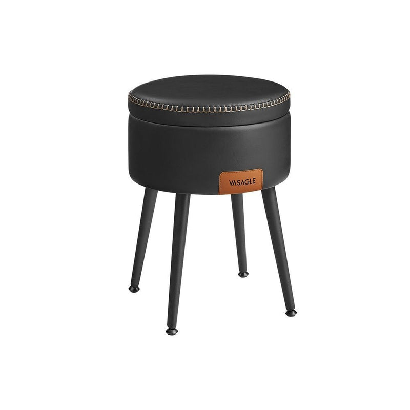 Songmics Home Ink Black Storage Stool with Footrest U5