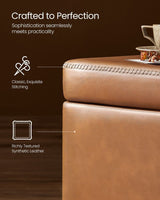 Songmics Home Mid-Century Modern Brown Storage Ottoman