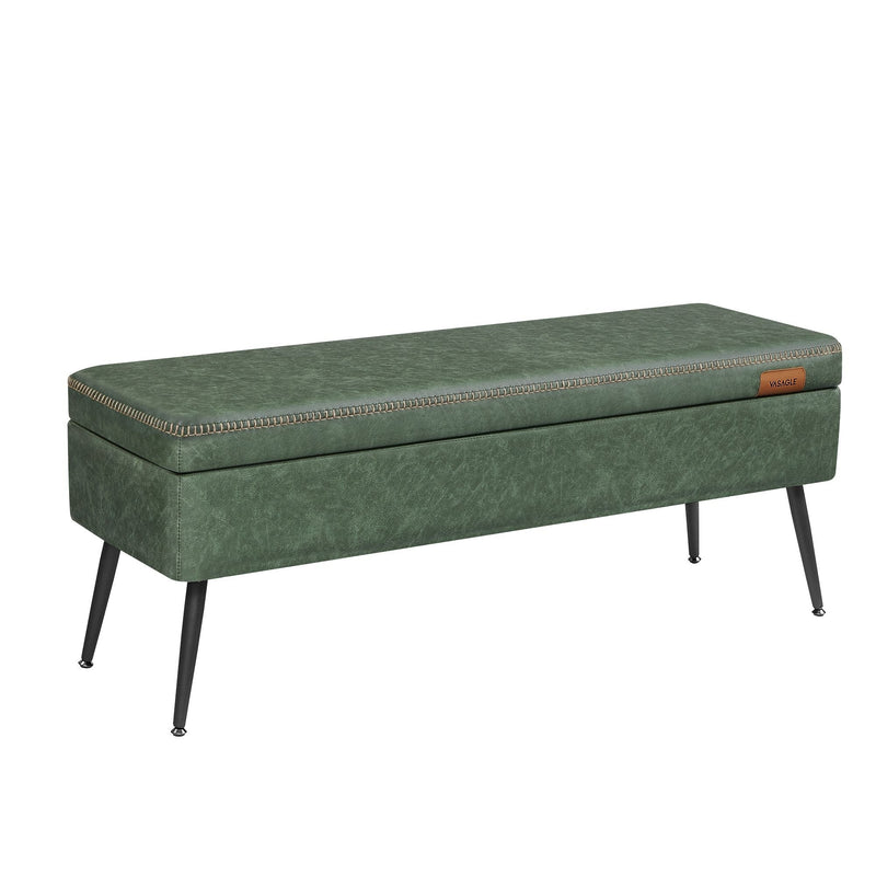 Songmics Home Modern Forest Green Ottoman Storage Bench F9
