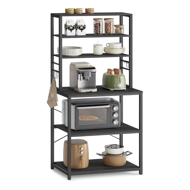 Songmics Home Oak/White Baker's Rack with Charging Station P6
