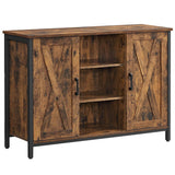 Songmics Home Rustic Brown Buffet Cabinet with Barn Doors