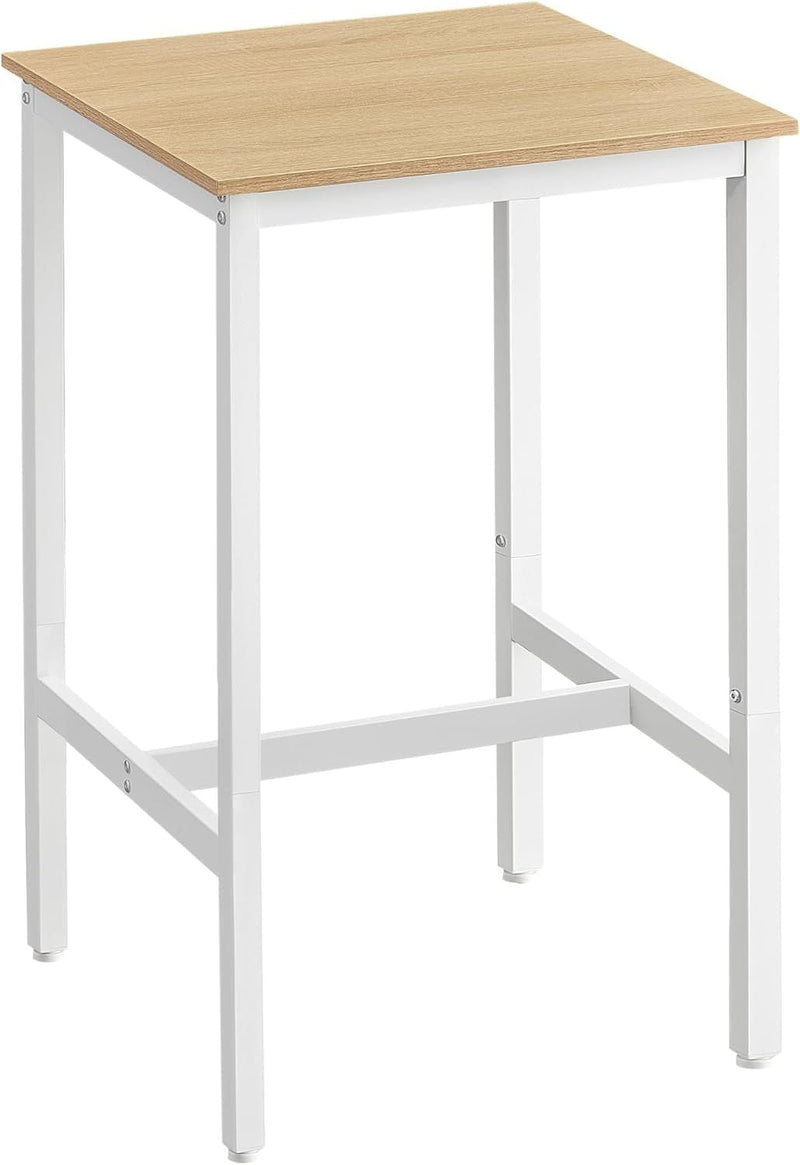 Songmics Home Square White/Oak Bar Table with Steel Frame H8