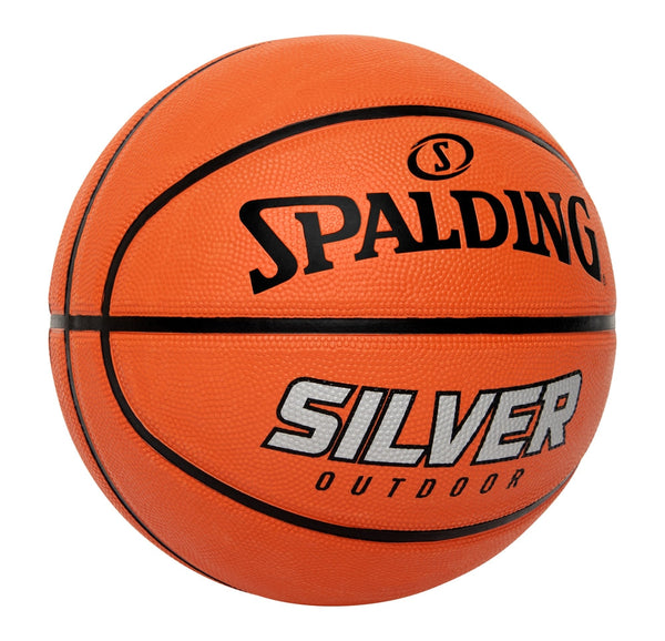 Spalding Silver Outdoor Rubber Basketball, Official Size 7 (29.5-in), Orange F4