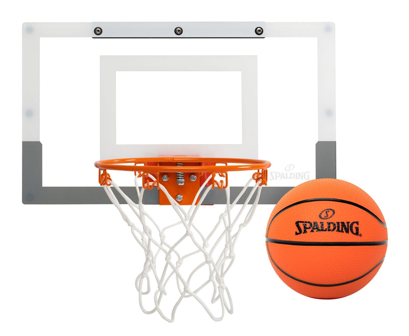 Spalding Slam Jam Indoor Over-the-Door Mounting Mini Basketball Hoop & Net with Ball X1