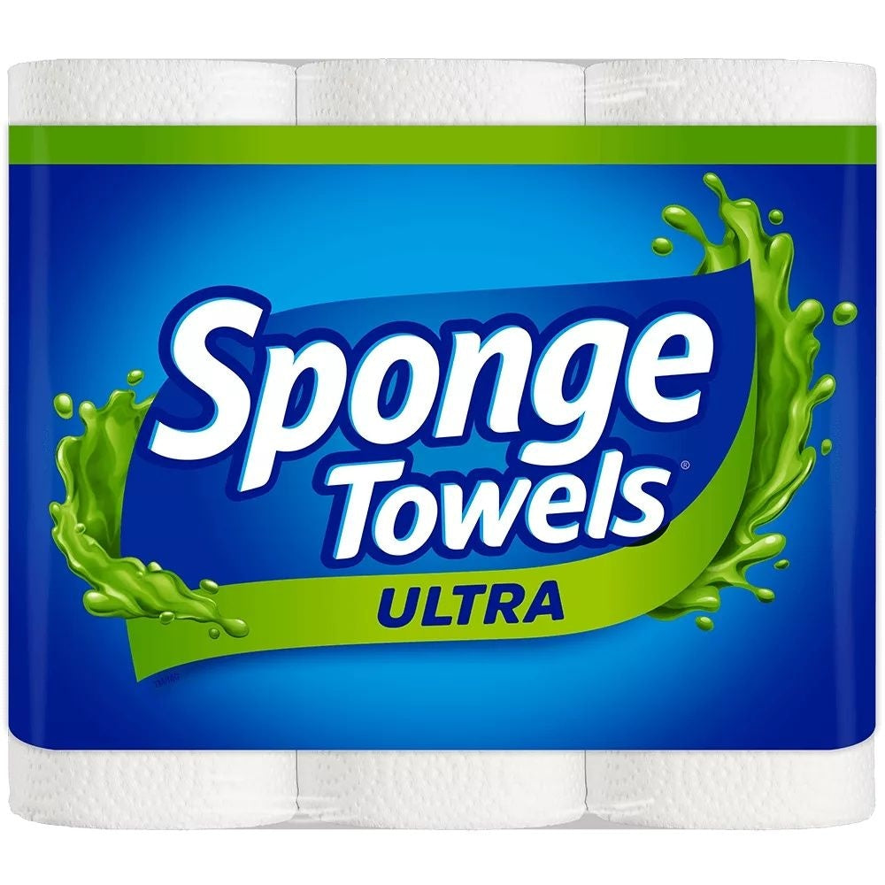 SpongeTowels Ultra Choose-A-Size Giant Roll Paper Towels, 2-ply, 12-pk