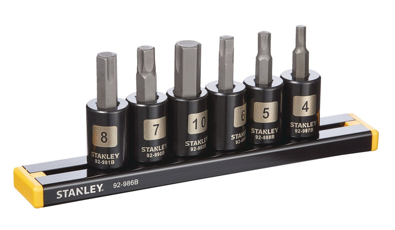 Stanley Professional Grade Black Chrome Hex Bit Socket Set, Metric, 6-pc I3