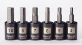 Stanley Professional Grade Black Chrome Hex Bit Socket Set, Metric, 6-pc