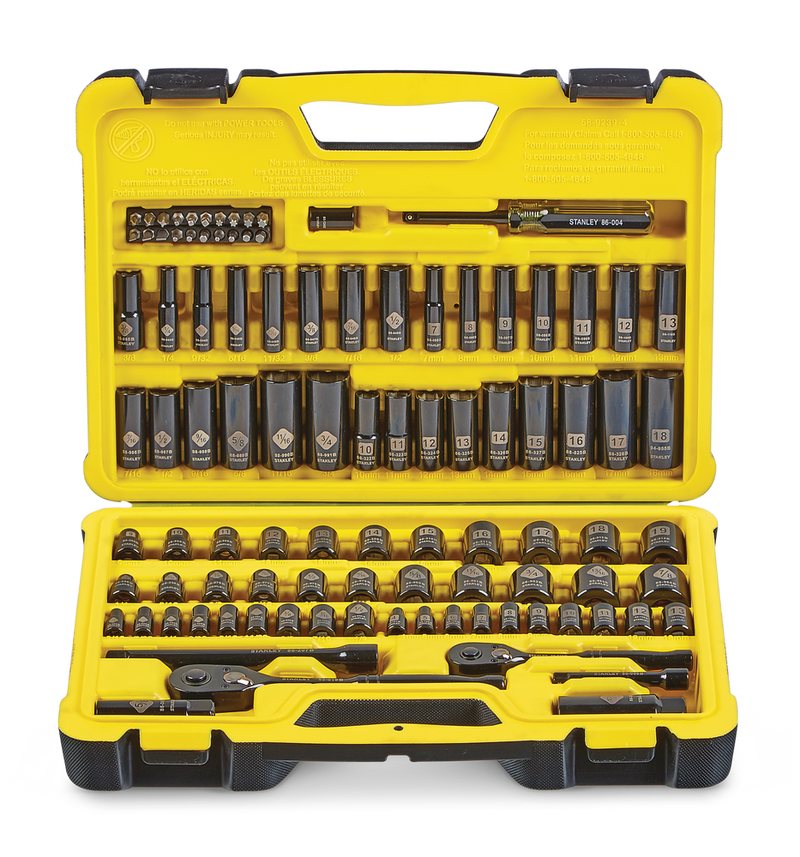 Stanley Professional Grade Black Chrome Socket Set, 99-pc, SAE/Metric P9
