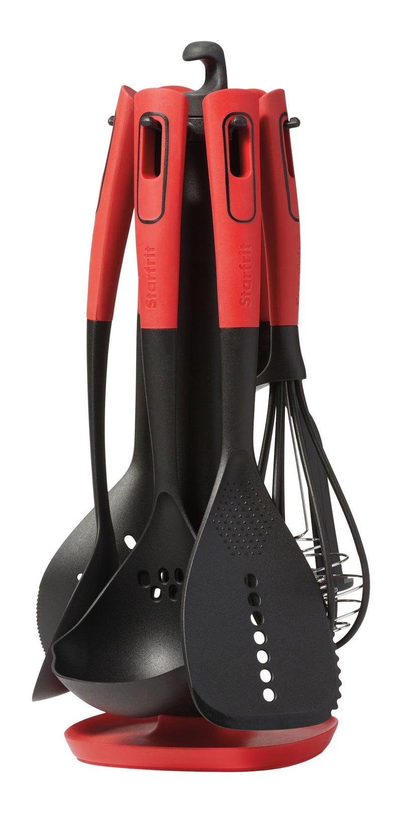 Starfrit Mixed Kitchen Utensil Set with Nylon Heads and Swivel Holder, 6-pc R4