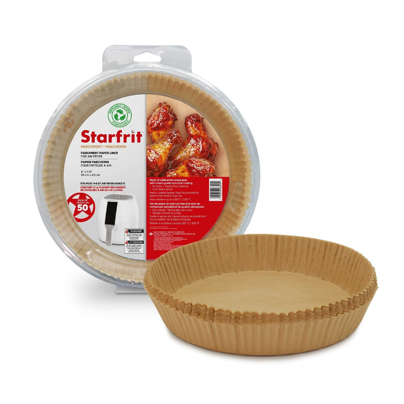 Starfrit Round Non-Stick Parchment Paper Air Fryer Liner, 50-pk M2