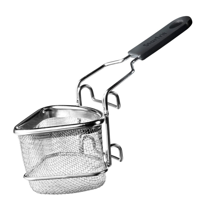Starfrit Stainless Steel 2-Way Draining Fondue Cooking Basket with Heat-Resistant Handle, 3.7-in J1