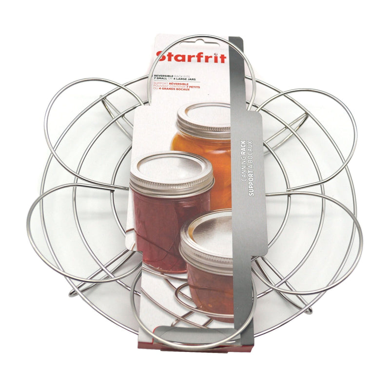 Starfrit Stainless Steel Reversible Canning Rack, Holds 7 x 500 mL or 4 x 1-L Glass Mason Jars F0