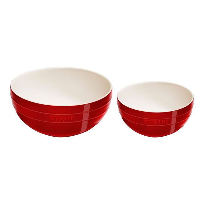 Staub 2piece Mixing Bowl Set Cherry M1