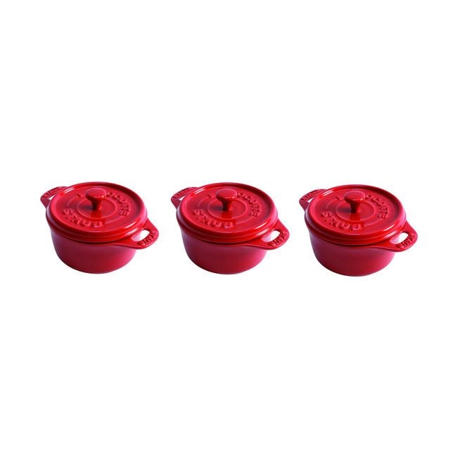 Staub 3 piece Cocotte Set Cherry Z8