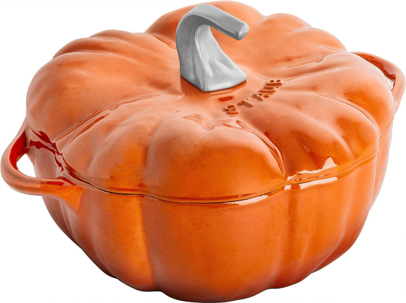 STAUB 3.5-qt Cinnamon-Coloured Cast Iron Pumpkin Cocotte X2