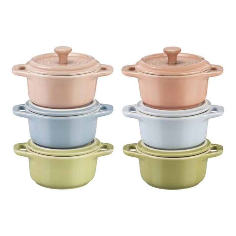 Staub Non-Stick Ceramic Mini Macaron Cocotte Set, 6-pc R7