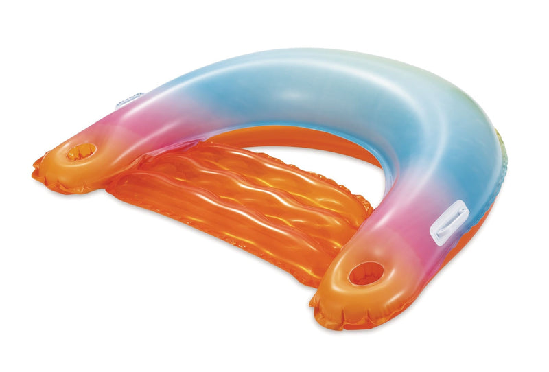 Stella and Finn Sunset Inflatable Ombre Pool Floating Chair with Cup Holders, Multi-Colour K1
