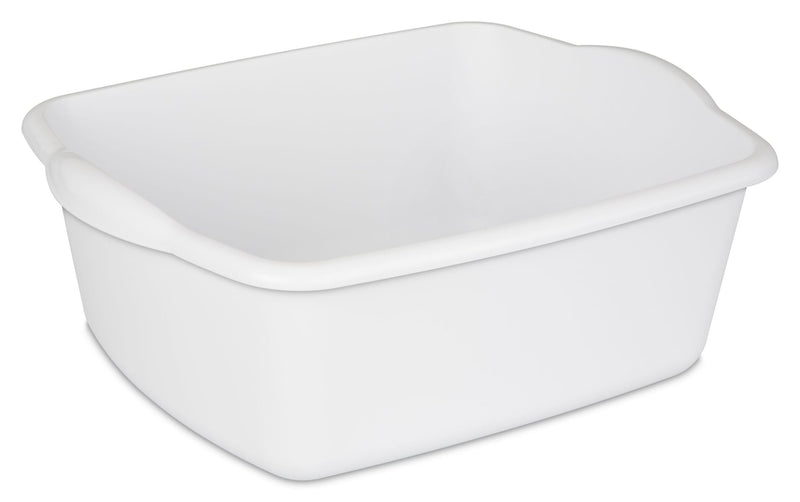 Sterilite Plastic Kitchen Wash Basin/Dish Pan For Home & Camping, White, 12-Quart O5