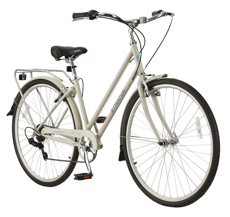 Stratus Hawthorne Adult Bike, 700C, 7-Speed, Alloy V-brakes, Grey E9