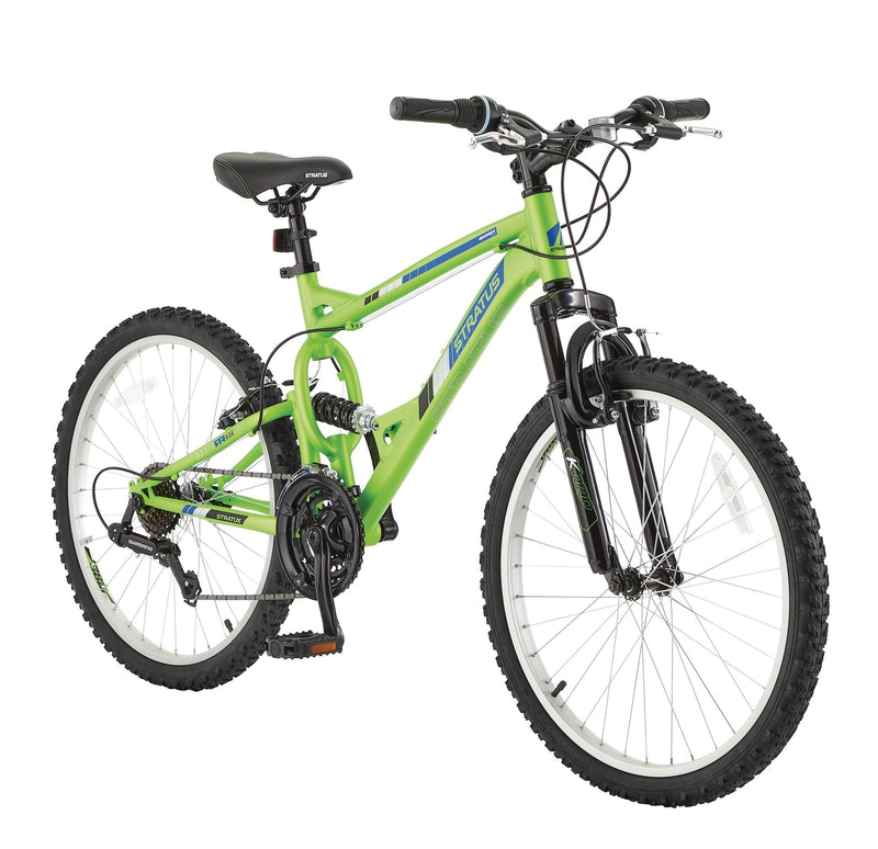 Stratus Richter Adult Bike, 21-Speed, 24-in Wheel, Adult/Youth Bike, Green D9