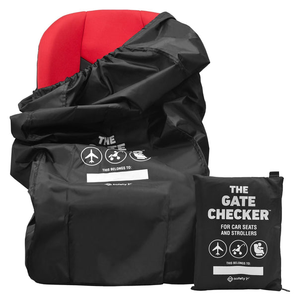 Stroller Gate Heavy-Duty Black Checker Travel Bag with Pouch P5