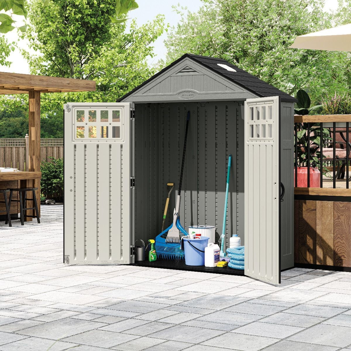 Suncast Everett 6x3-ft Dove Grey All-Weather Storage Shed