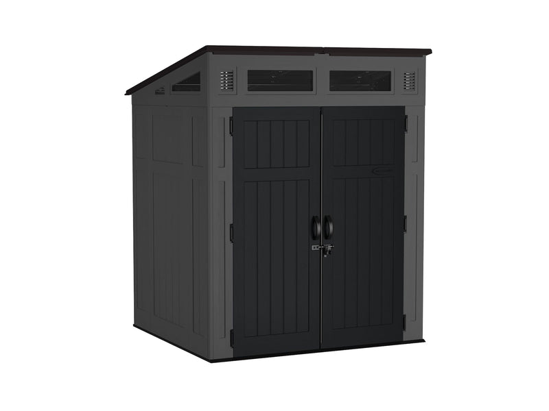 Suncast Modernist 6x5-ft Peppercorn/Black Storage Shed Y8
