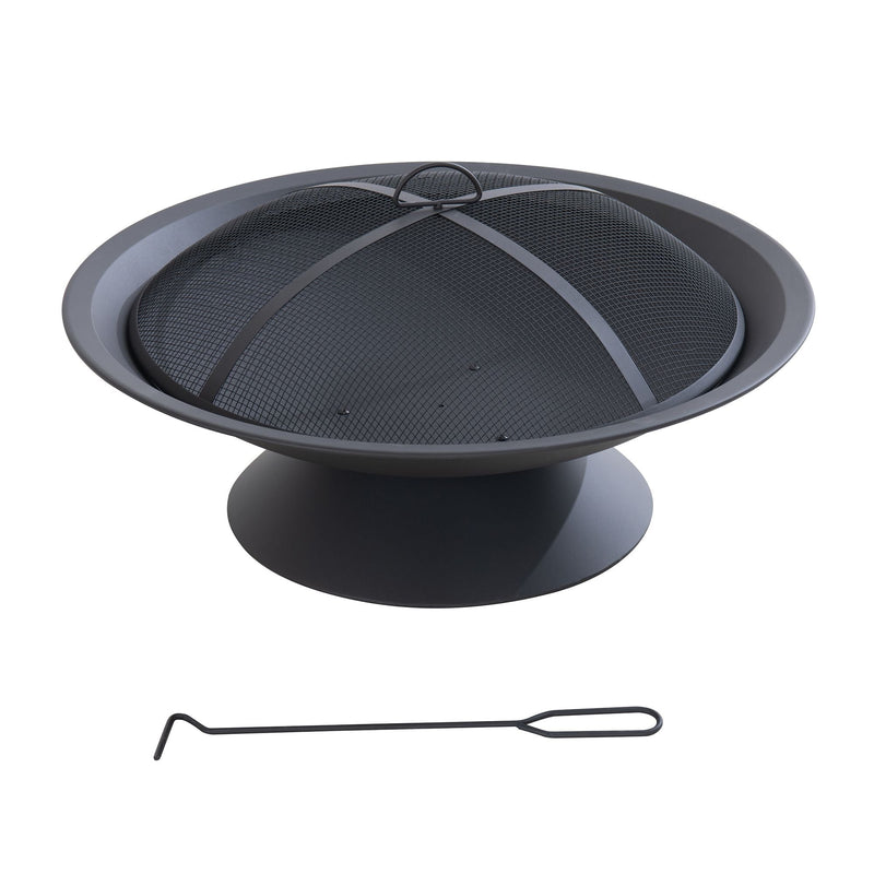 Sunjoy Genesee Round Fire Pit, Black Y3