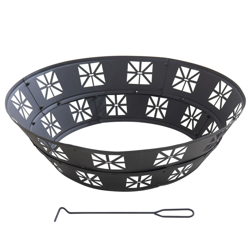 Sunjoy Shelton Fire Ring, Black I5