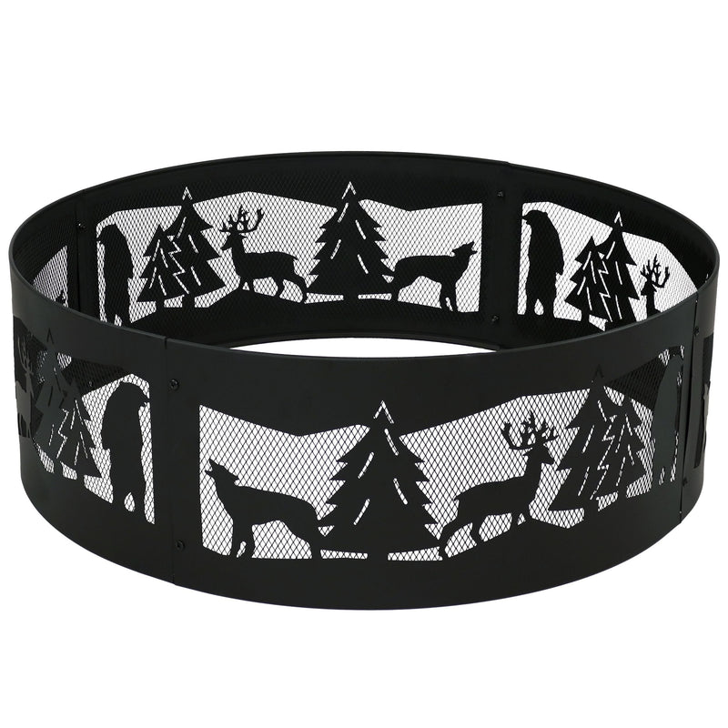 Sunnydaze Decor Forest Wilderness Fire Ring, 36-in N4
