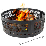 Sunnydaze Décor Heavy-Duty Steel Cut Out Campfire Ring, 36-in
