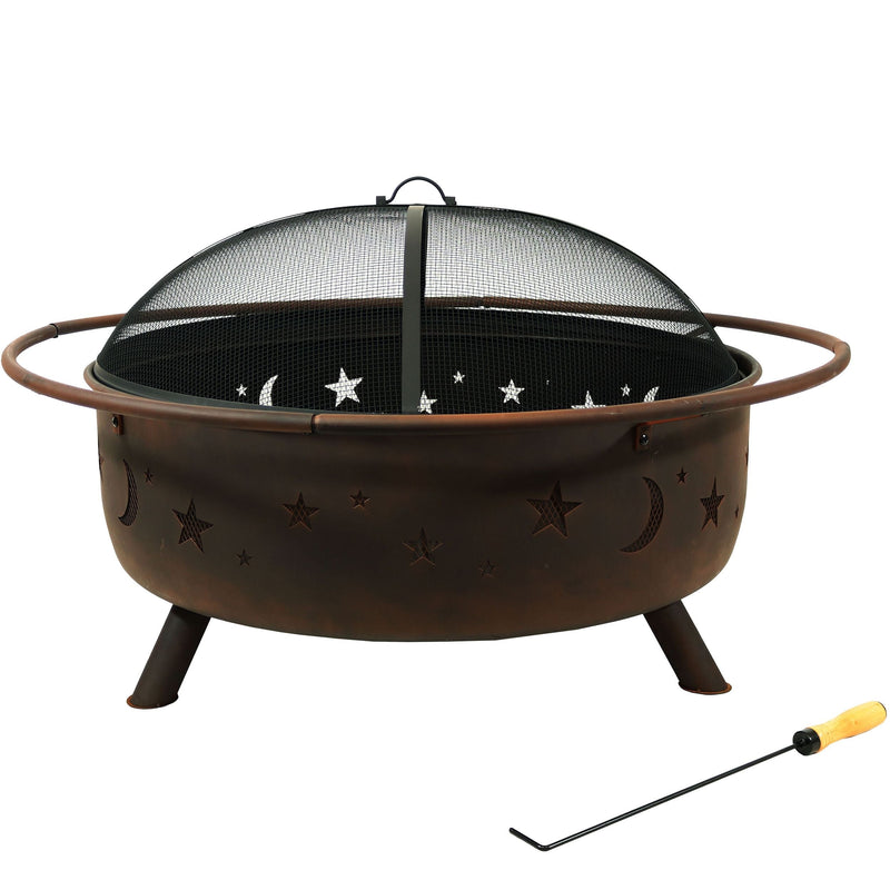 Sunnydaze Décor Steel Cosmic Fire Pit, Extra-Large, 42-in A8