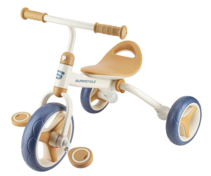 Supercycle 2-in-1 Toddlers & Kids' Tricycle with Detachable Pedals, 8-in, Beige V1