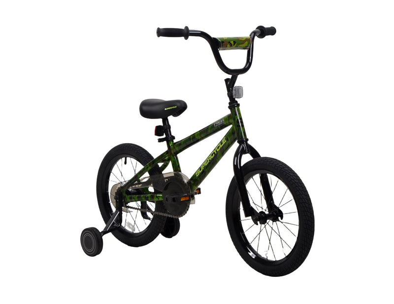 Supercycle Youth Bike with Hi-Ten Steel Frame, 16-in, Camo L8