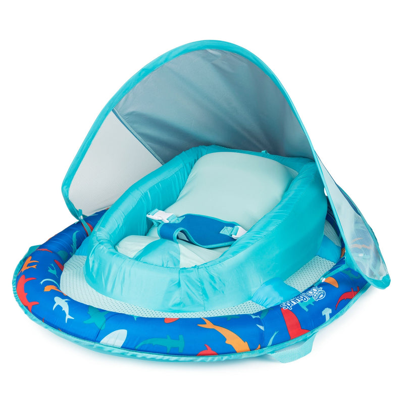 Swimways Floating UV-Protected Infant Spring Float with Handles & Sunshade, Shark Design, Ages 3-9 months L8