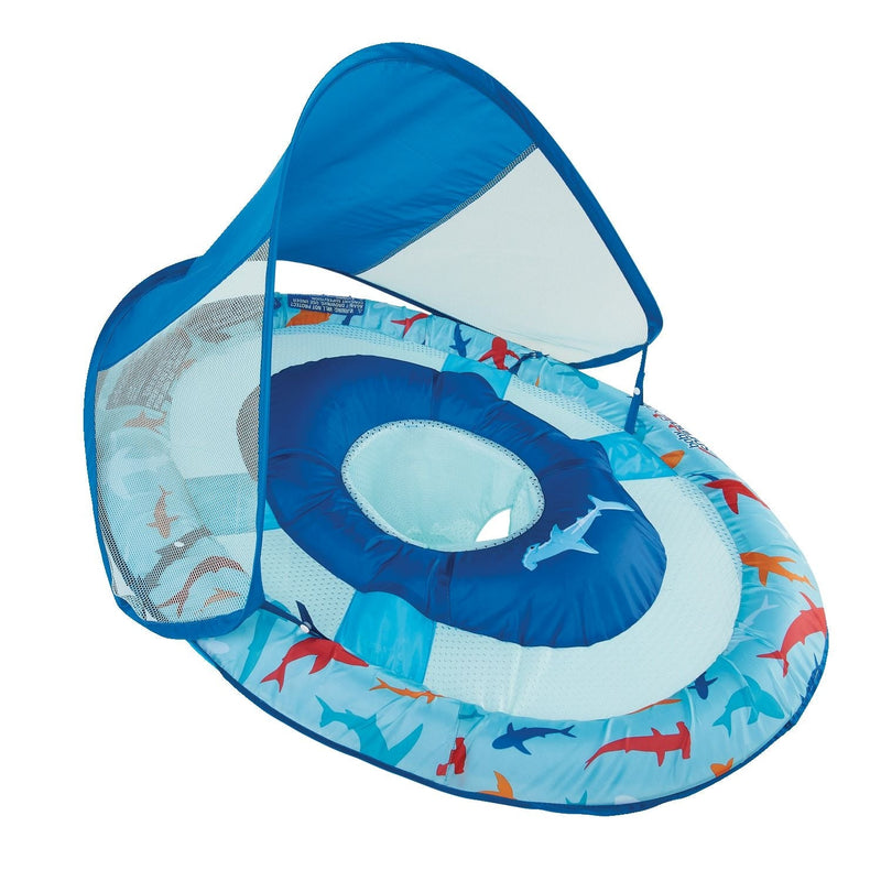 Swimways Sun Canopy Inflatable Baby Spring Float for Kids 9-24 Months, Shark Design J4