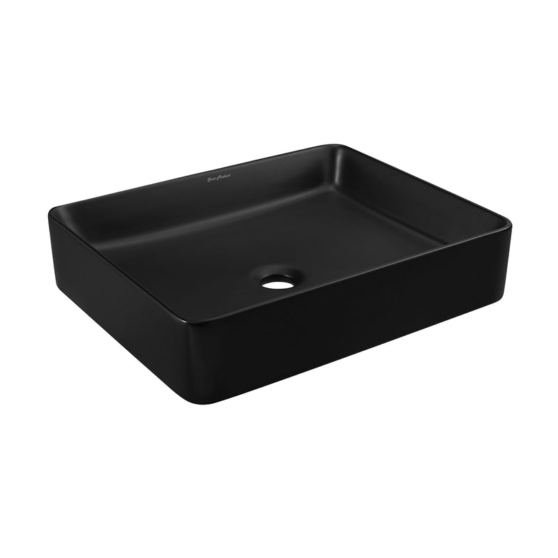 Swiss Madison Concorde Rectangle Ceramic Vessel Sink, Matte Black J0