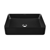 Swiss Madison Concorde Rectangle Ceramic Vessel Sink, Matte Black