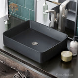 Swiss Madison Concorde Rectangle Ceramic Vessel Sink, Matte Black