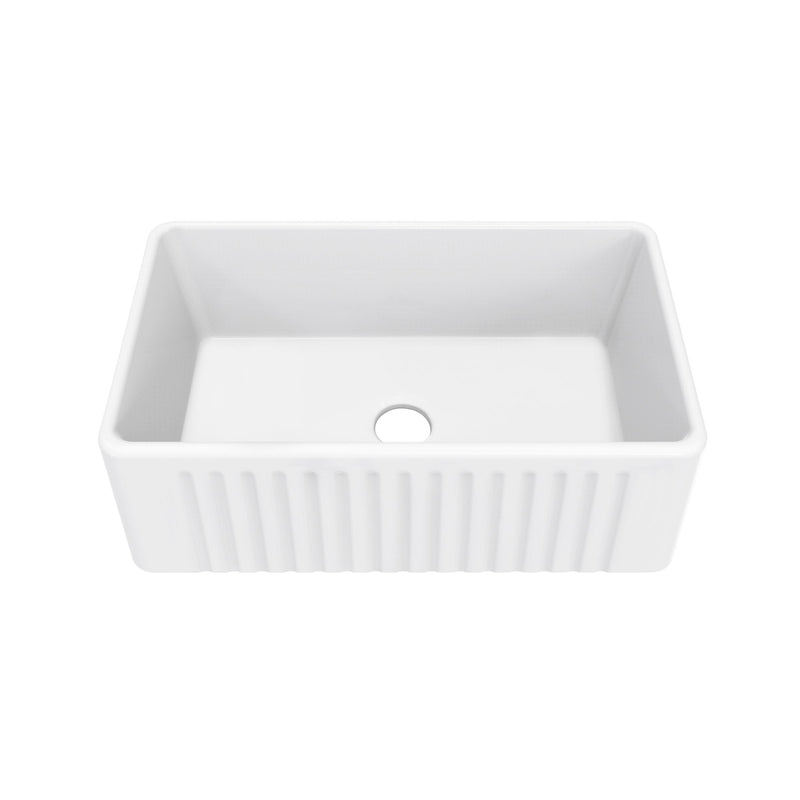 Swiss Madison Delice Ceramic Farmhouse Kitchen Sink with Apron, 30-in x 18-in M7