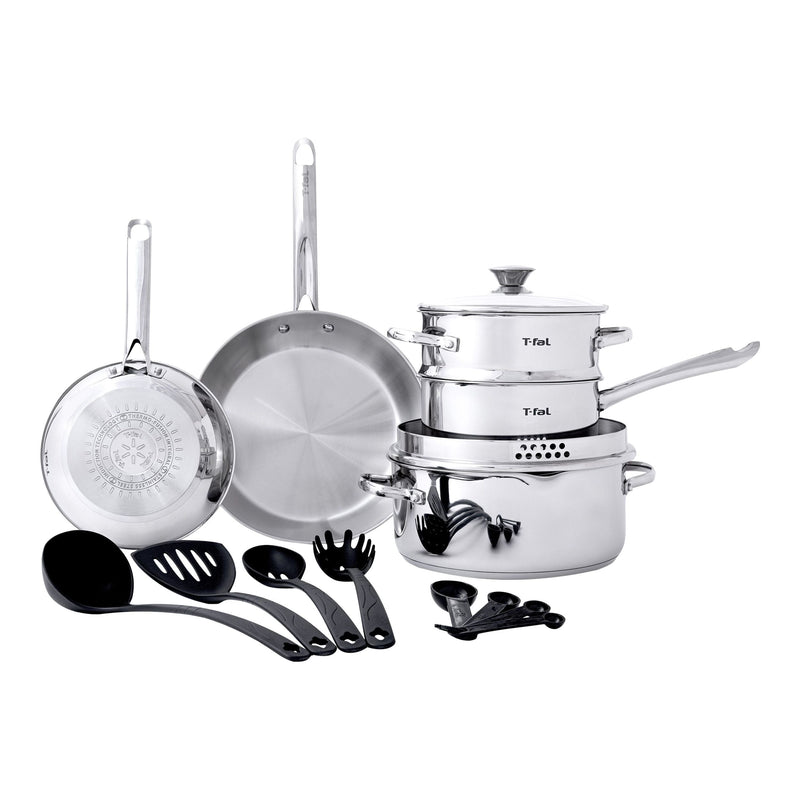 T-Fal Cook and Strain Stainless Steel Cookware Set, 15-pc B2